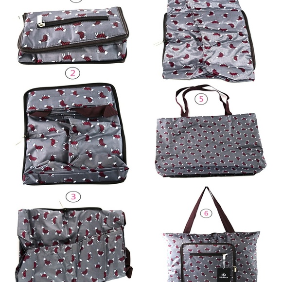 Foldable Zippered Tote Bag Lightweight - Picture 4 of 8